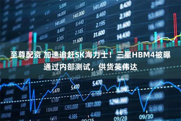 至尊配资 加速追赶SK海力士！三星HBM4被曝通过内部测试，供货英伟达